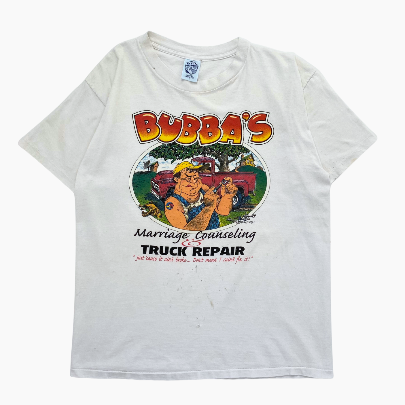 1995 'BUBBA'S MARRIAGE COUNSELING & TRUCK REPAIR' T-SHIRT | L