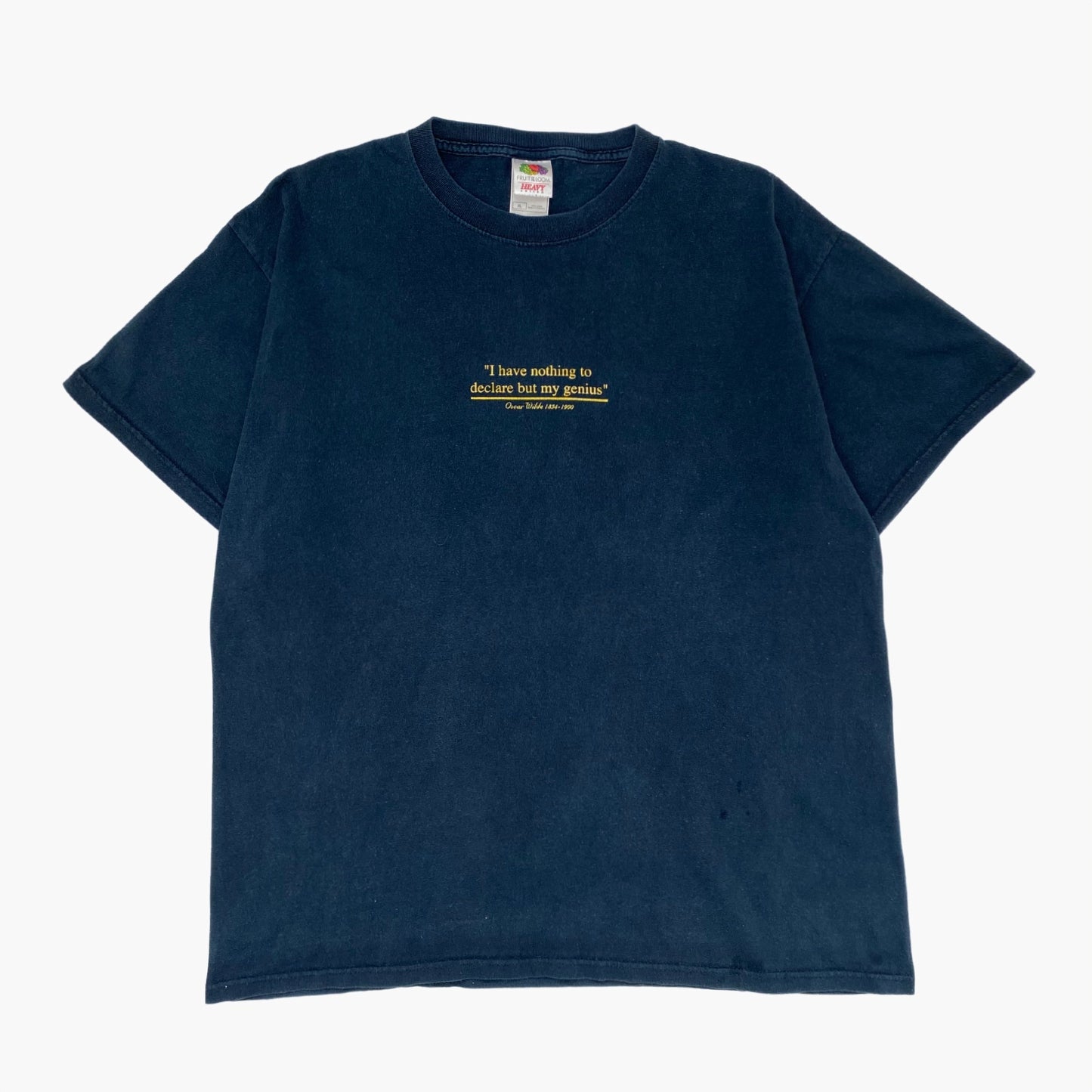 EARLY 00S "I HAVE NOTHING TO DECLARE BUT MY GENUIS" T-SHIRT | XL