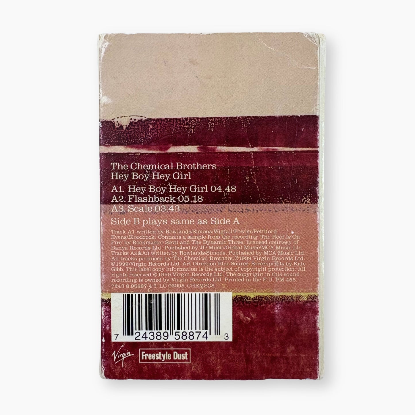 1999 THE CHEMICAL BROTHERS 'HEY BOY HEY GIRL' CASSETTE