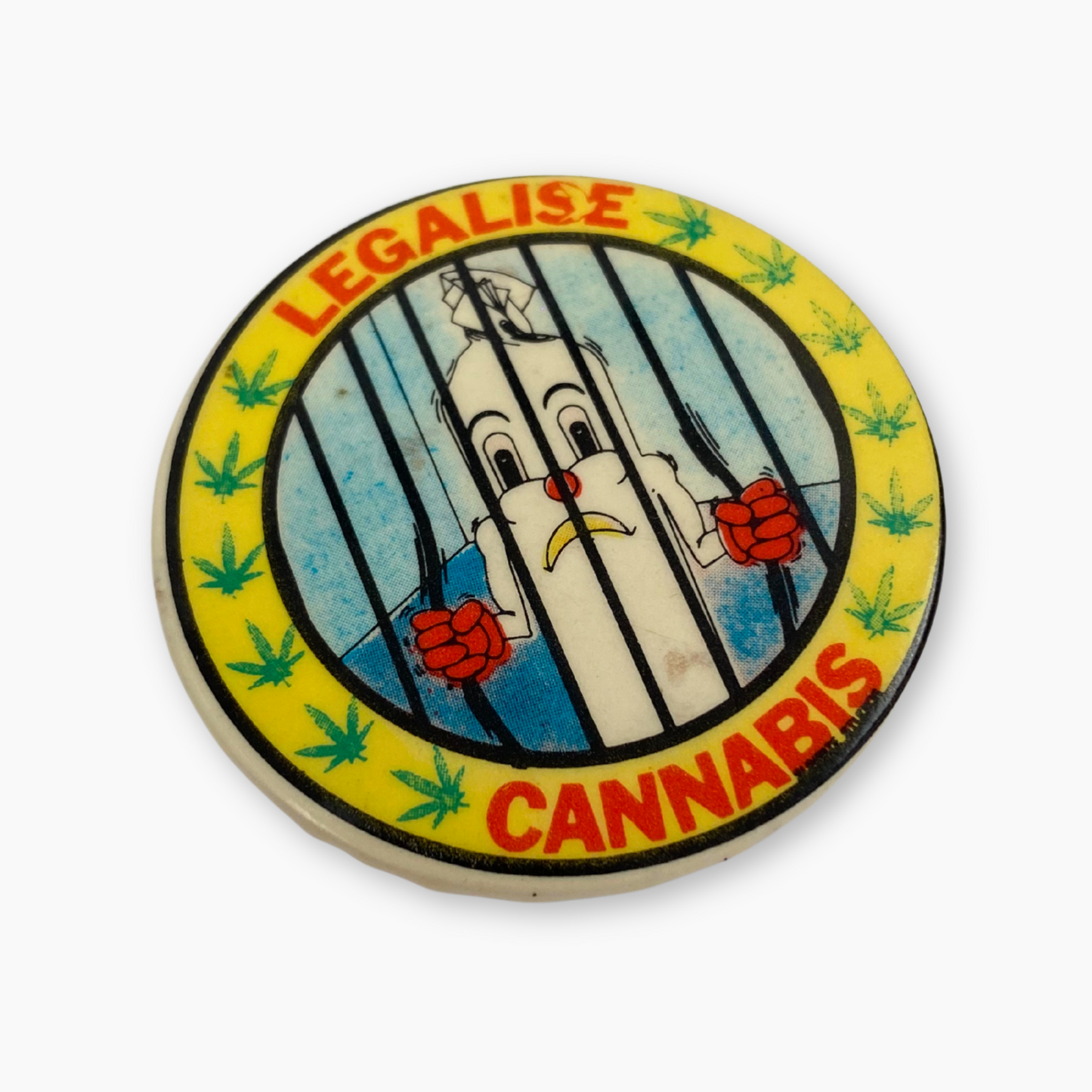 70S 'LEGALISE CANNABIS' PIN BADGE