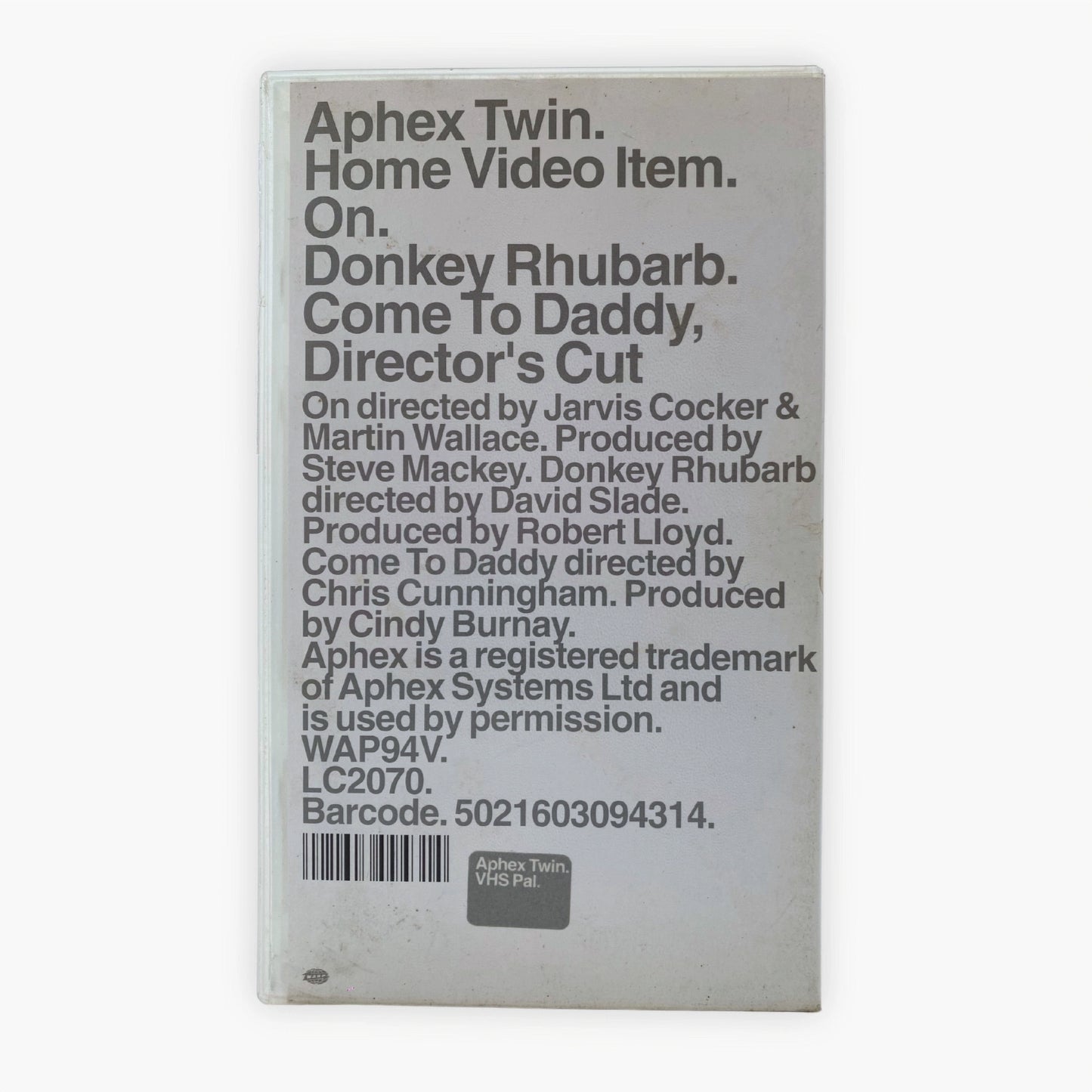 1997 APHEX TWIN "COME TO VIDDY" VHS