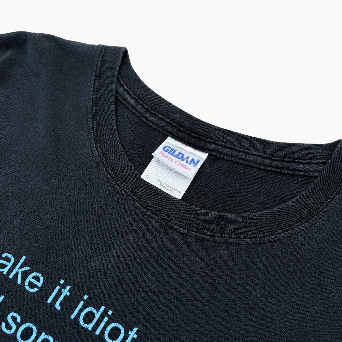 MID 00S 'IDIOT PROOF' T-SHIRT | L