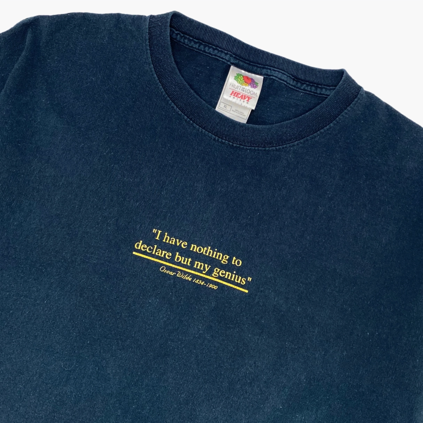 EARLY 00S "I HAVE NOTHING TO DECLARE BUT MY GENUIS" T-SHIRT | XL