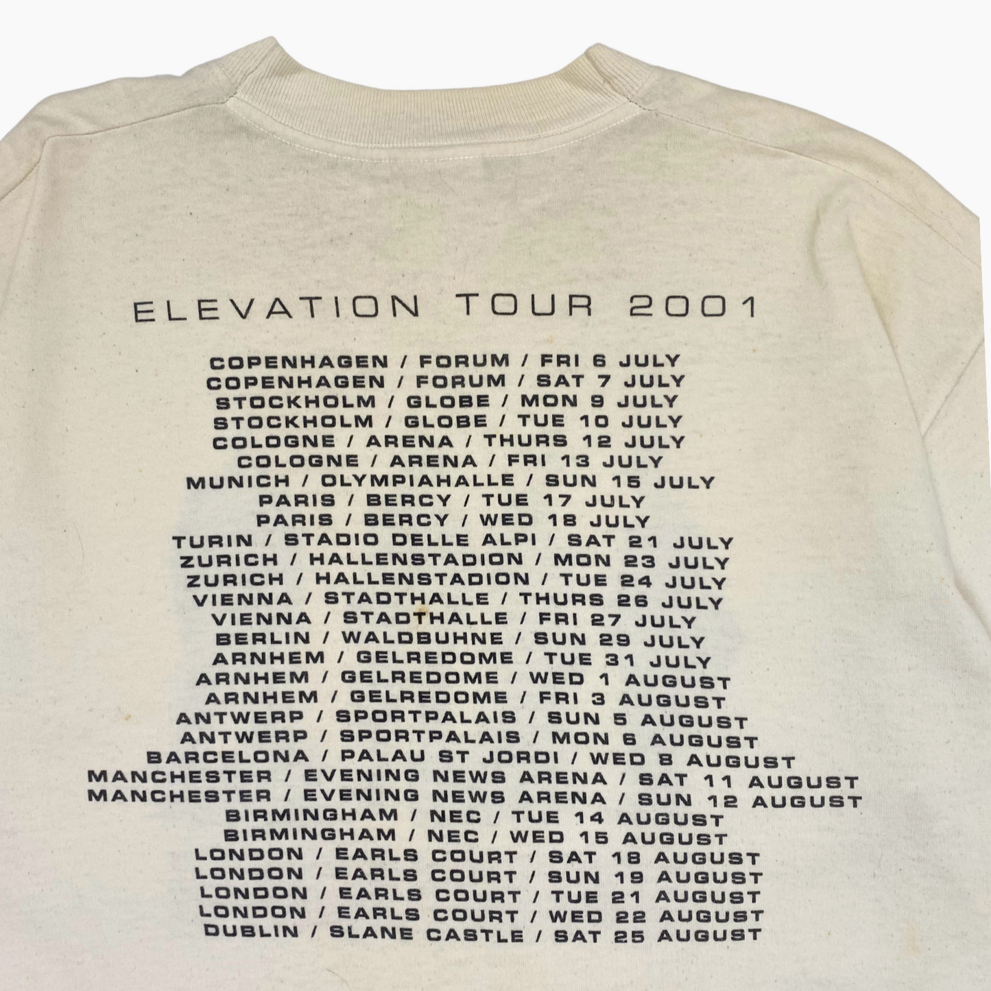 2001 U2 ELEVATION TOUR T-SHIRT | L