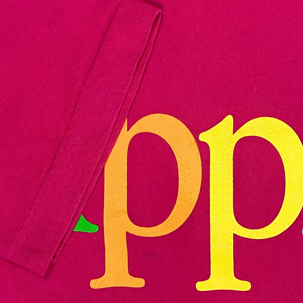 90S APPLE RAINBOW SPELL OUT T-SHIRT | L