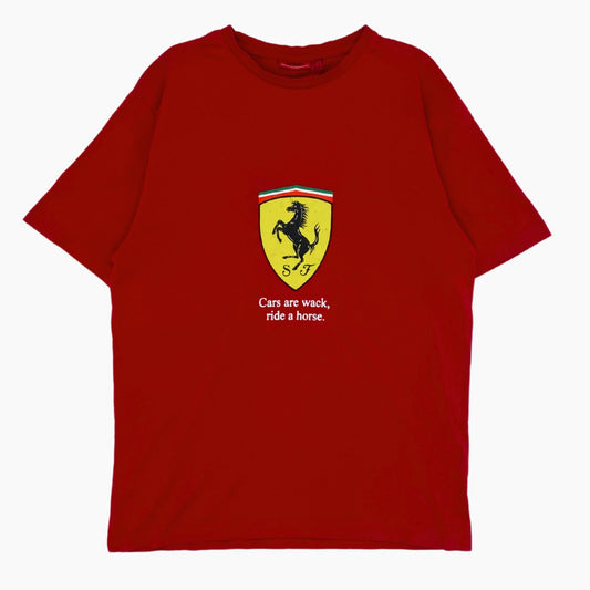 BLUEBOY X KNEDLO ZELO WEAR "CARS ARE WACK, RIDE A HORSE"-SHIRT | L
