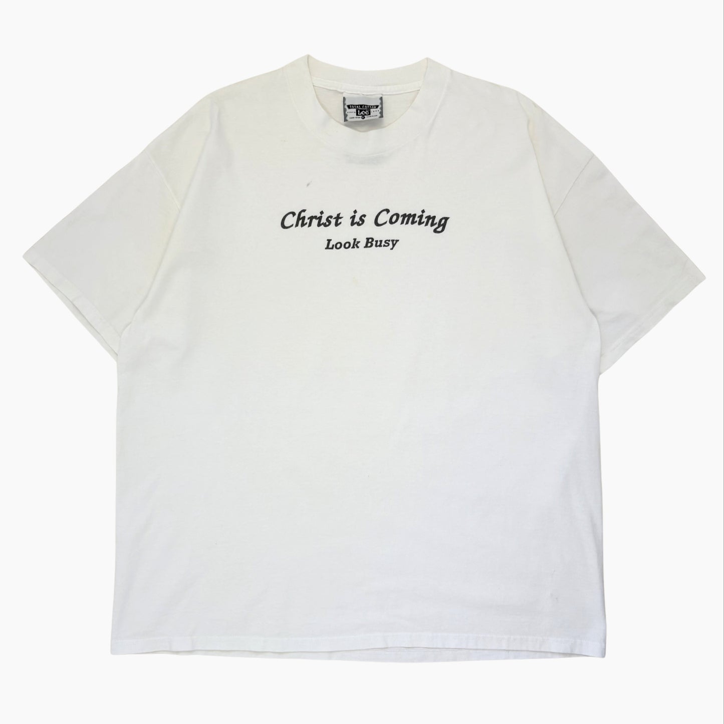 EARLY 00S 'CHRIST IS COMING' T-SHIRT | XL