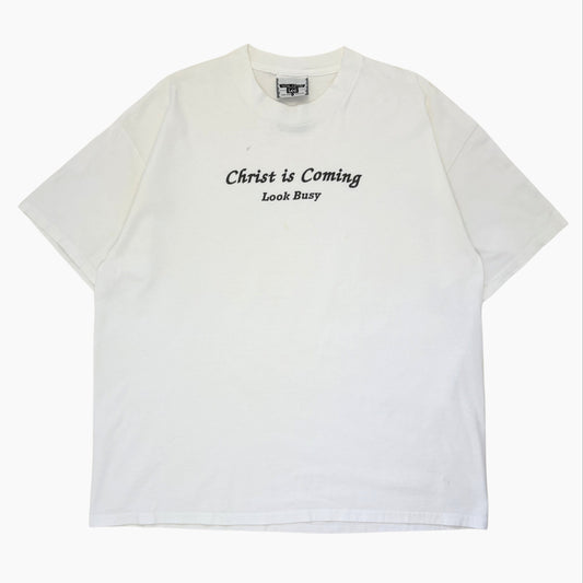 EARLY 00S 'CHRIST IS COMING' T-SHIRT | XL