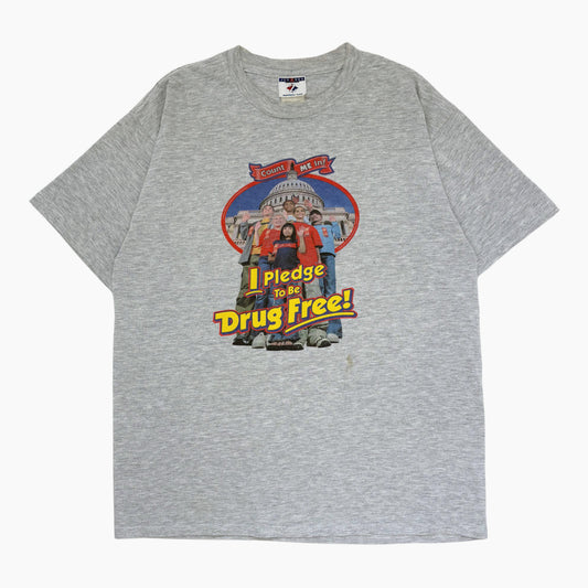 LATE 90S 'DRUG FREE' T-SHIRT | L