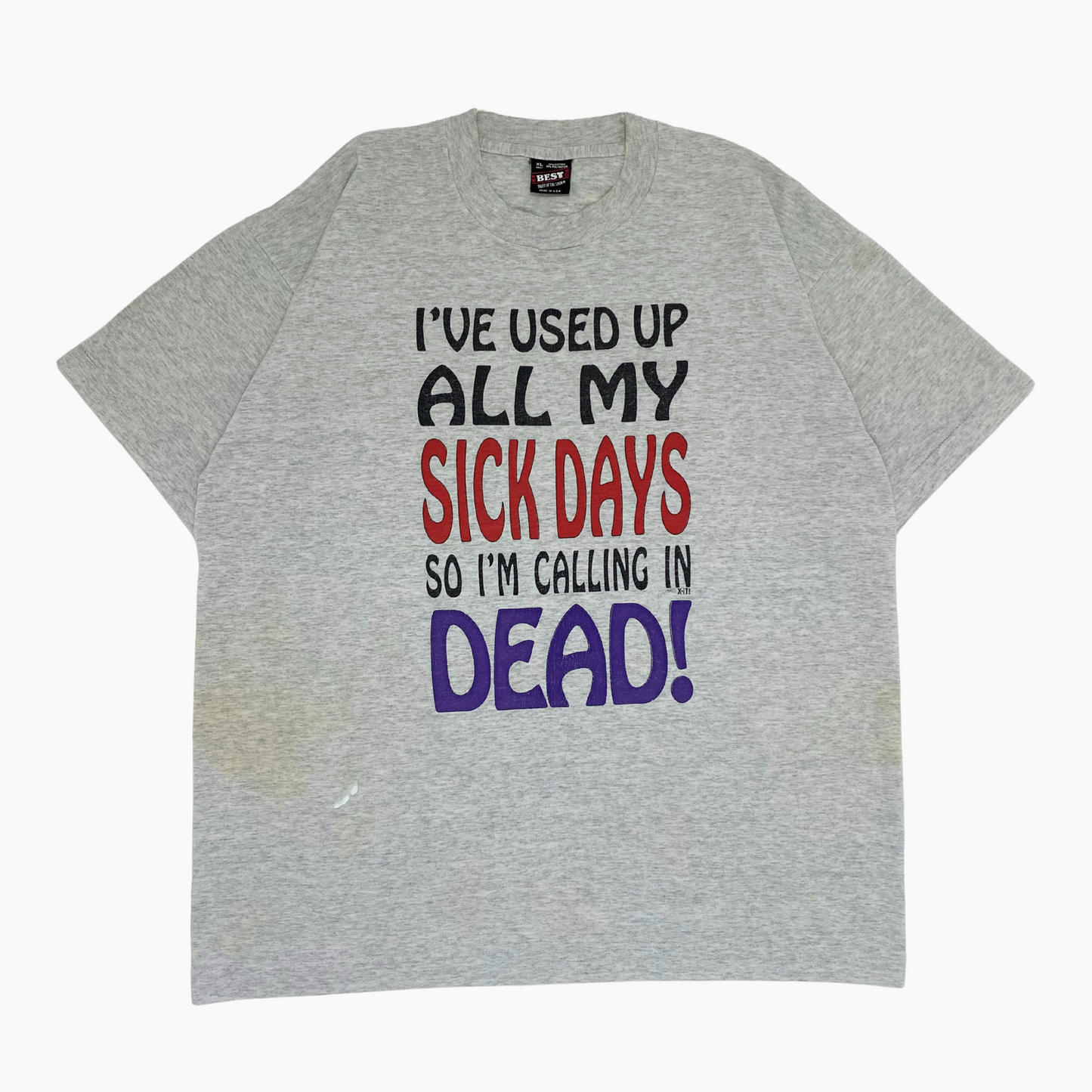 1992 'I'M CALLING IN DEAD 'T-SHIRT | XL