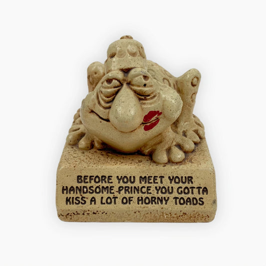 70S "KISS A LOT  OF HORNY TOADS" SCULPTURE