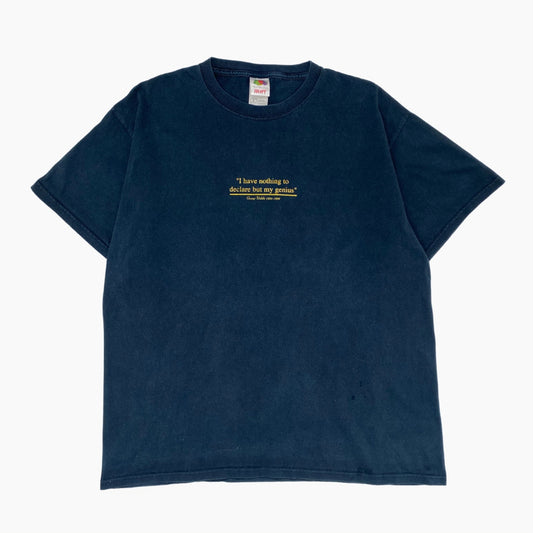 EARLY 00S "I HAVE NOTHING TO DECLARE BUT MY GENUIS" T-SHIRT | XL