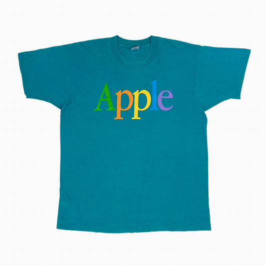 90S APPLE RAINBOW SPELL OUT T-SHIRT | XL