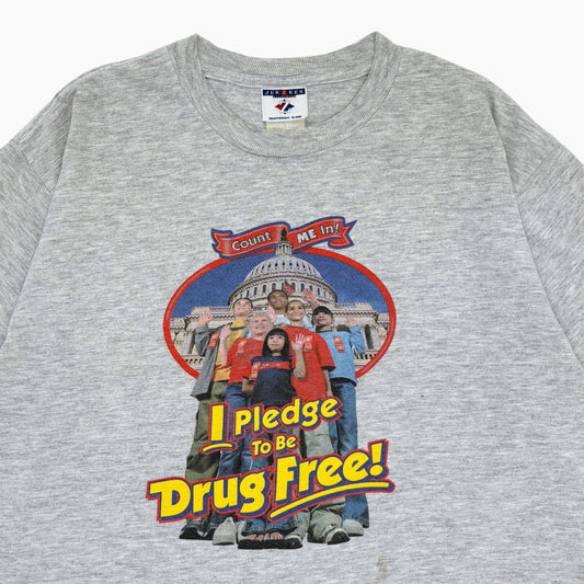 LATE 90S 'DRUG FREE' T-SHIRT | L
