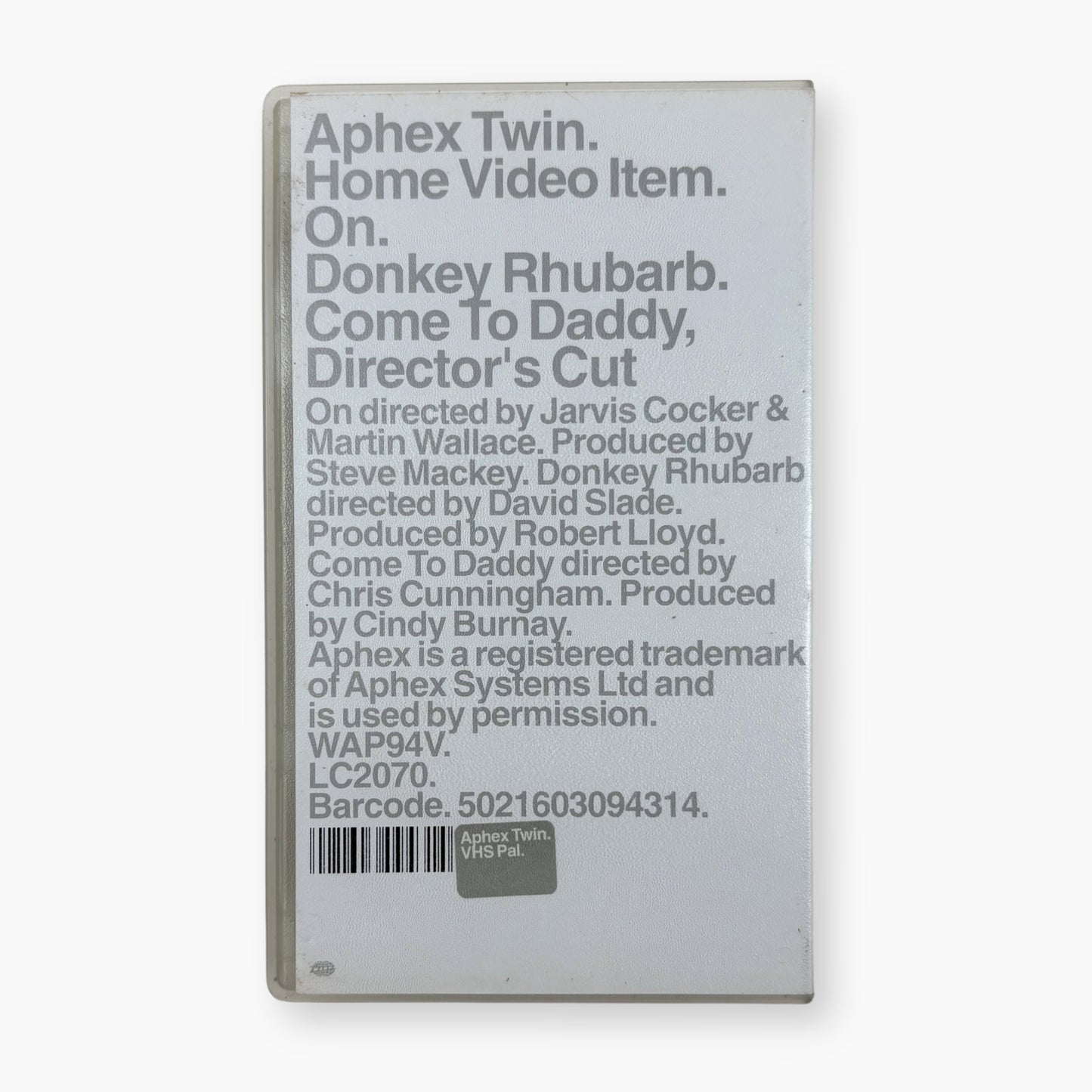 1997 APHEX TWIN 'COME TO VIDDY' VHS