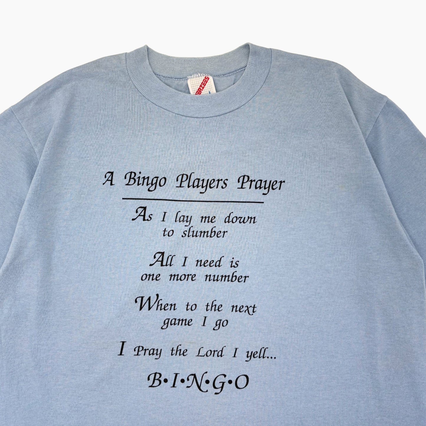 LATE 90S 'A BINGO PLAYERS PRAYER' T-SHIRT | L