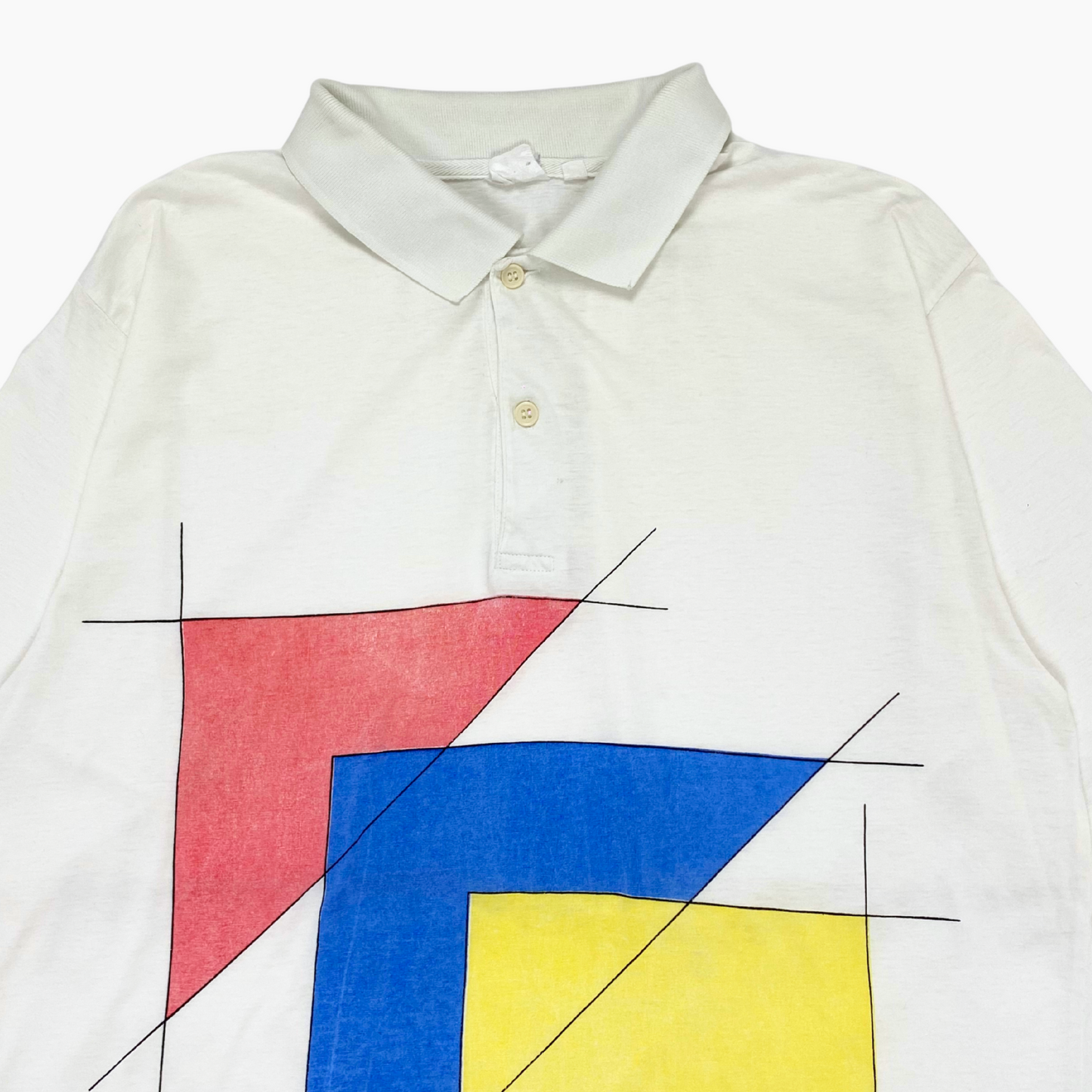90S ABSTRACT ART POLO T-SHIRT | L