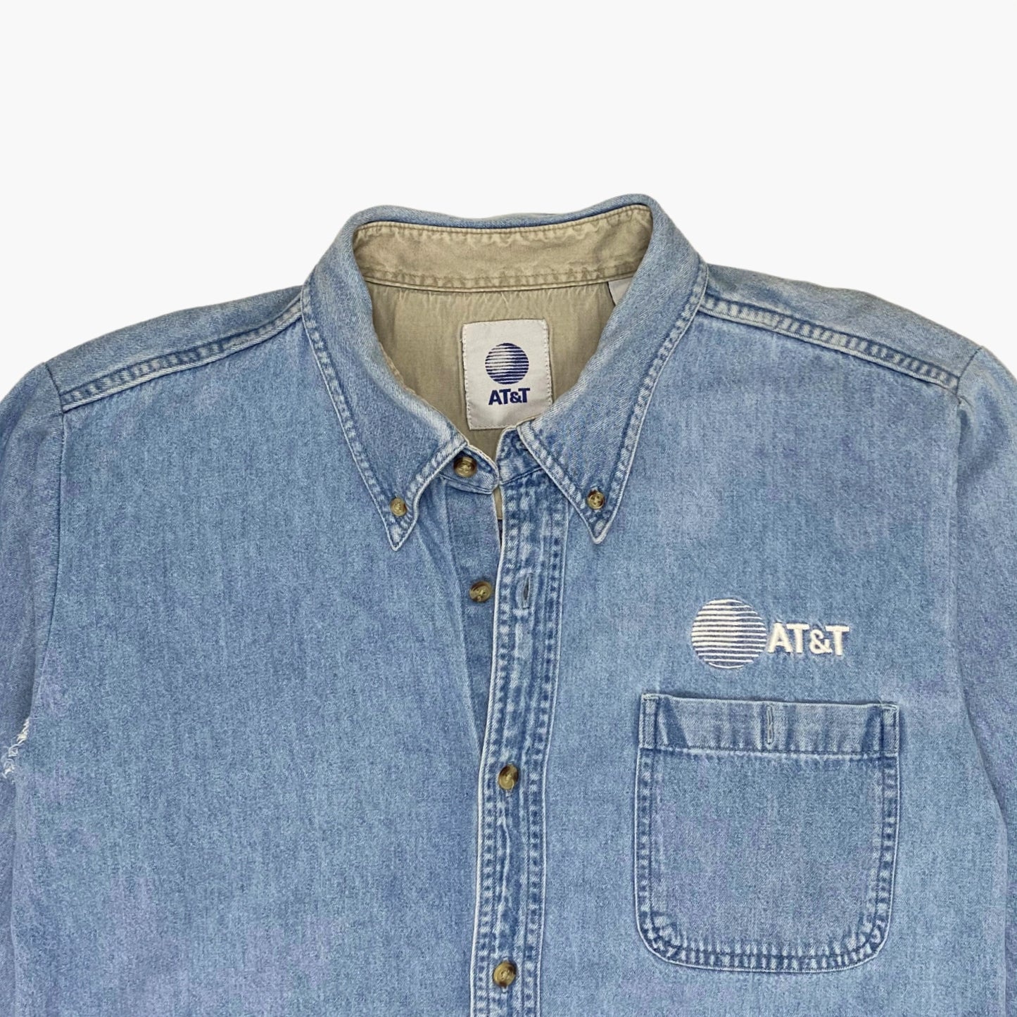 90S AT&T STAFF DENIM SHIRT | L/XL