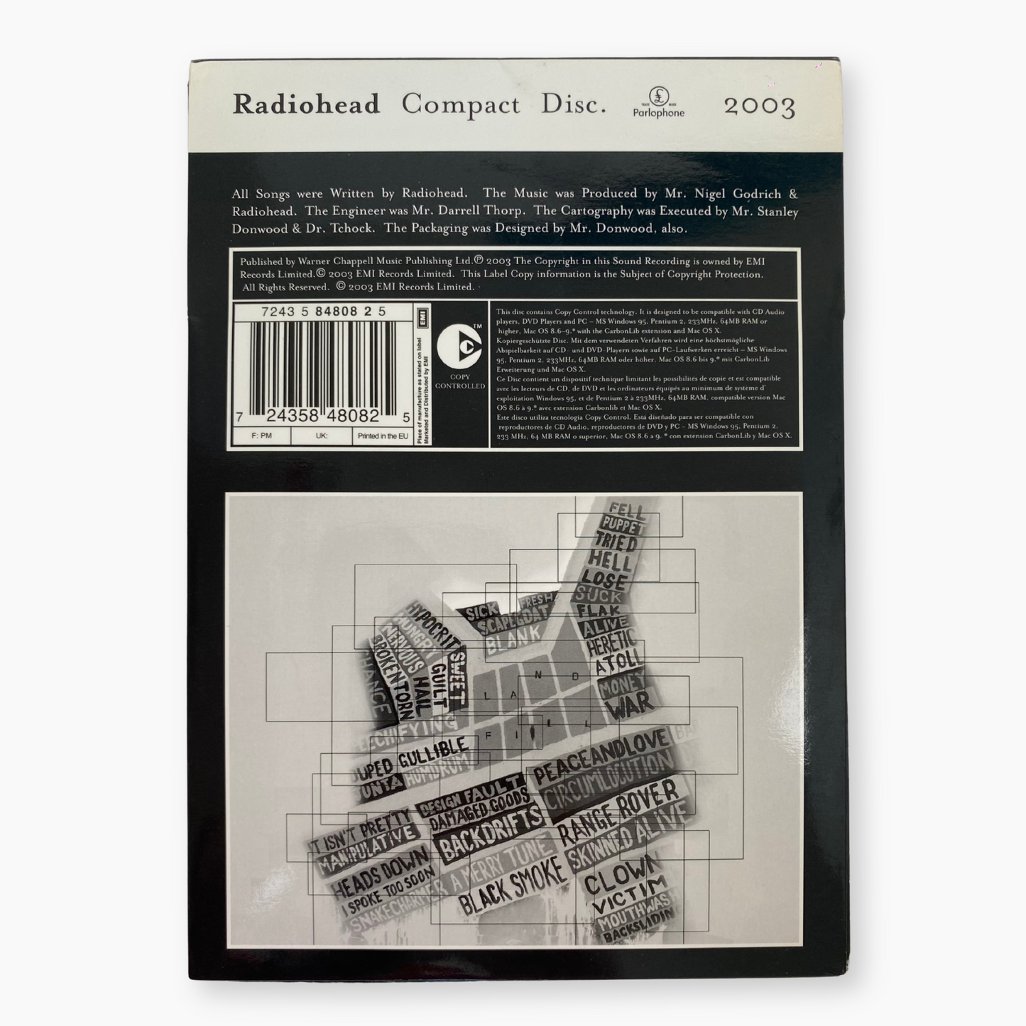 2003 RADIOHEAD HAIL TO THE THIEF CD LIMITED UK EDITION MAP
