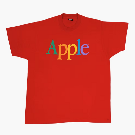 90S APPLE RAINBOW SPELL OUT T-SHIRT | XXL