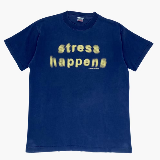 90S "STRESS HAPPENS" T-SHIRT | L