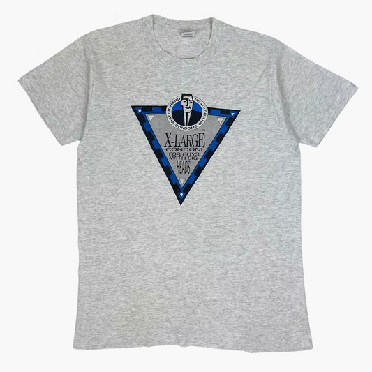 90S "CONDOM FOR GUYS WITH BIG HEADS" T-SHIRT
