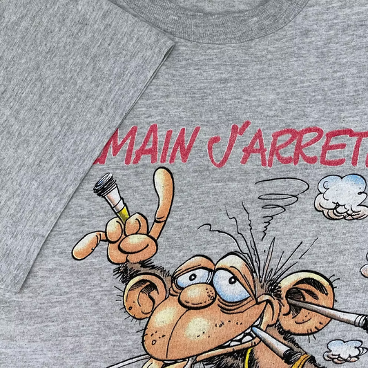 90S DEMAIN J'ARRETE SMOKING MONKEY T-SHIRT | L