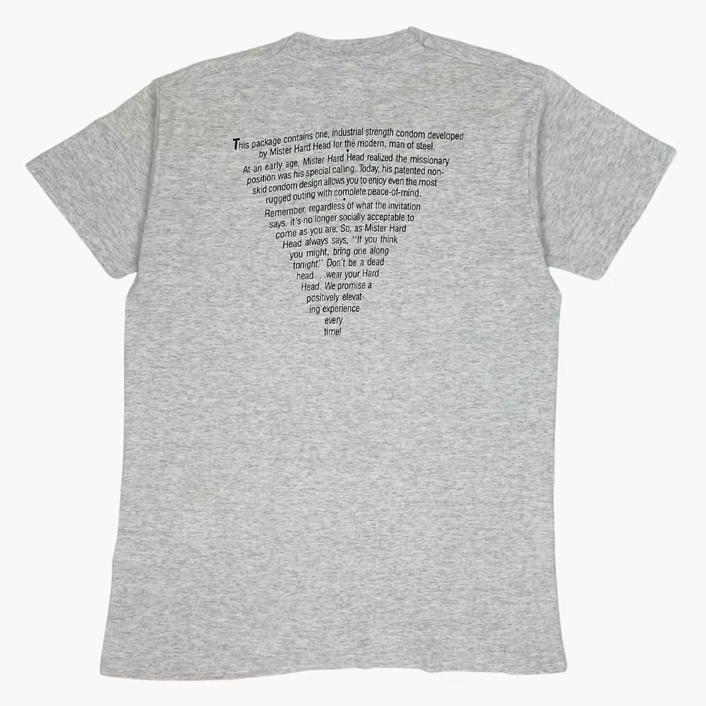 90S "CONDOM FOR GUYS WITH BIG HEADS" T-SHIRT
