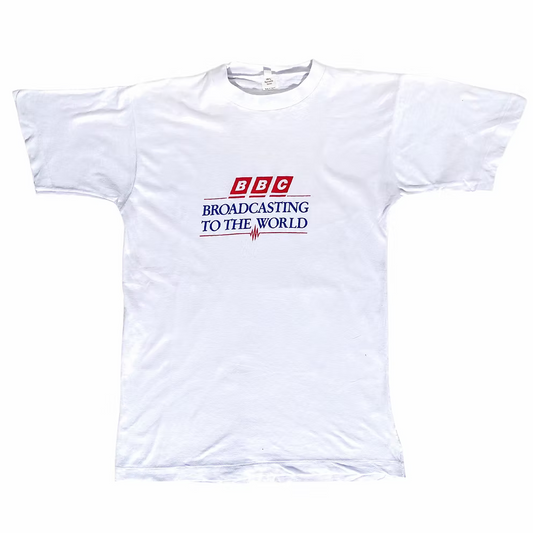 80S BBC "BROADCASTING TO THE WORLD "T-SHIRT | M
